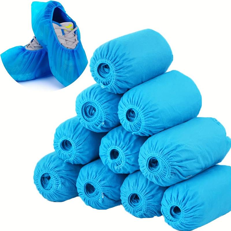 VALUEPAC Disposable Shoe Covers Blue Plastic Medical - 30G - 100Pcs