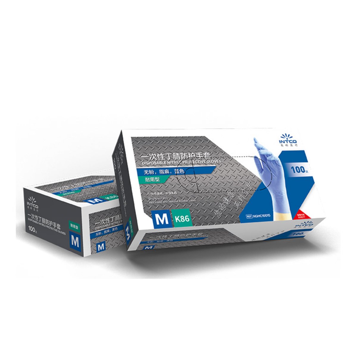 INTCO Nitrile Examination Gloves Powder FREE Medical Grade - 100Pcs Gloves