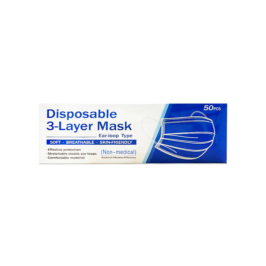 Blue 3-Layer Disposable Face Mask – 50pcs