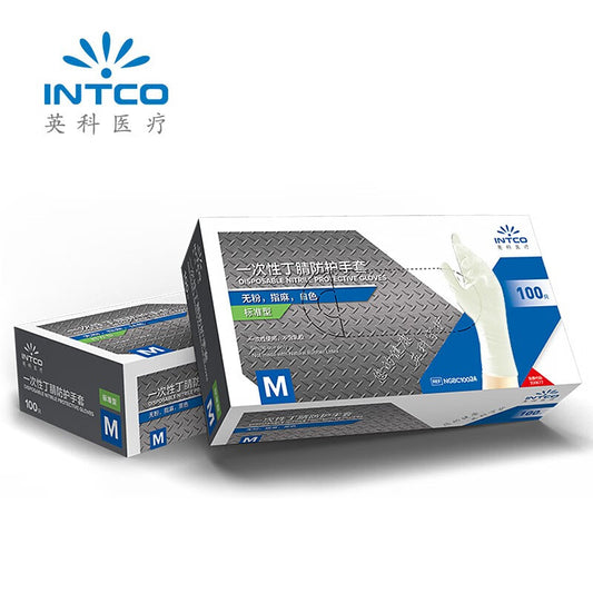 INTCO Nitrile Examination Gloves Powder FREE Medical Grade - 100Pcs Gloves