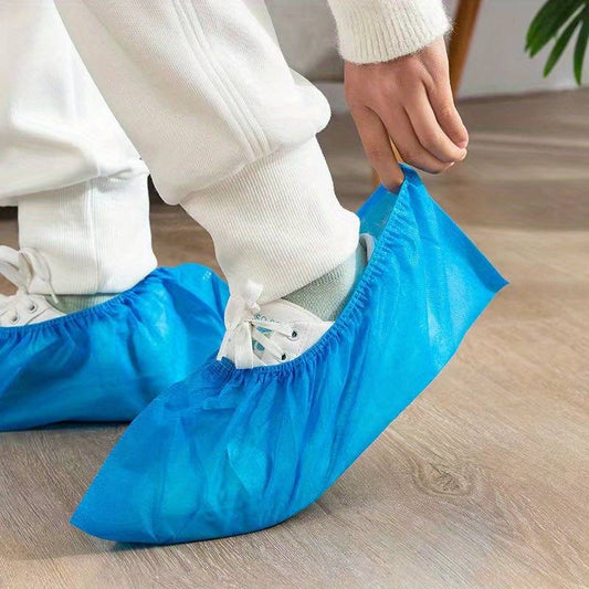 VALUEPAC Disposable Shoe Covers Blue Plastic Medical - 30G - 100Pcs